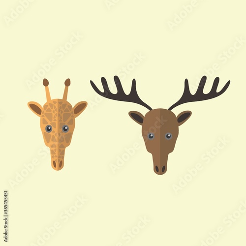 giraffe and reindeer