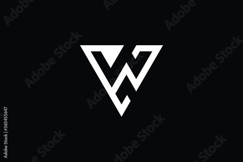 Minimal Innovative Initial WZ logo and ZW logo. Letter WZ ZW creative elegant Monogram. Premium Business logo icon. White color on black background