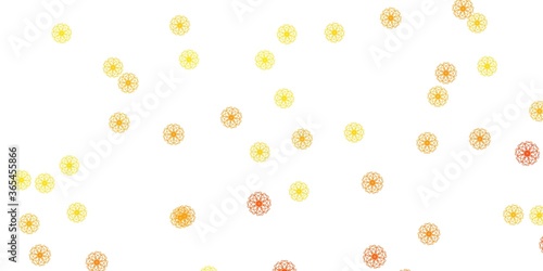 Fototapeta Naklejka Na Ścianę i Meble -  Light Yellow vector doodle template with flowers.