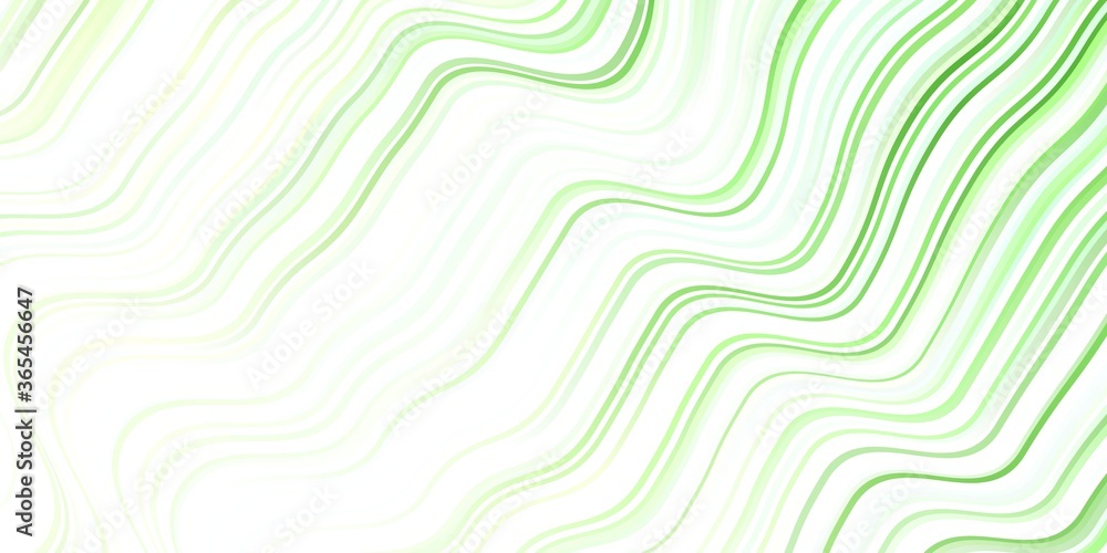 Light Green vector pattern with curves.