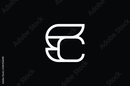 Minimal Innovative Initial SC logo and CS logo. Letter SC CS creative elegant Monogram. Premium Business logo icon. White color on black background