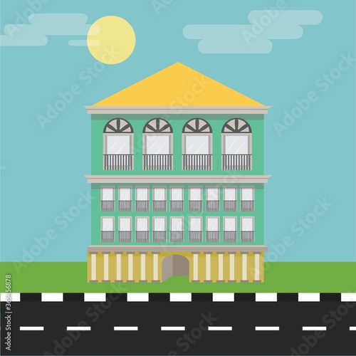 building beside road