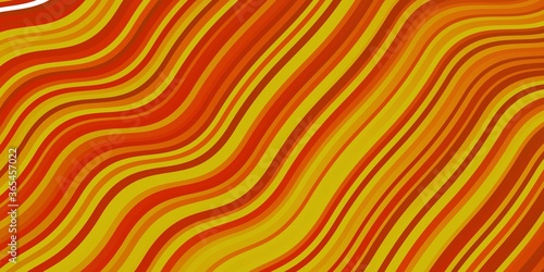 Light Orange vector pattern with curves. Brand new colorful illustration with bent lines. Best design for your posters, banners.