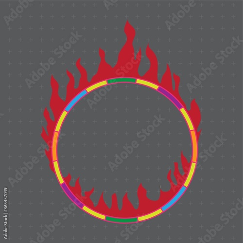circus ring with fire