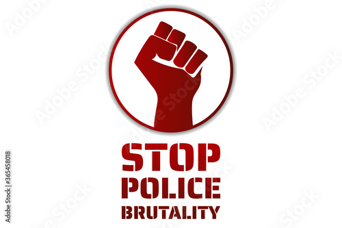 Stop police brutality concept. Template for background, banner, poster with text inscription. Vector EPS10 illustration.