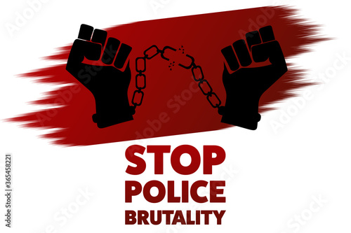 Stop police brutality concept. Template for background, banner, poster with text inscription. Vector EPS10 illustration.