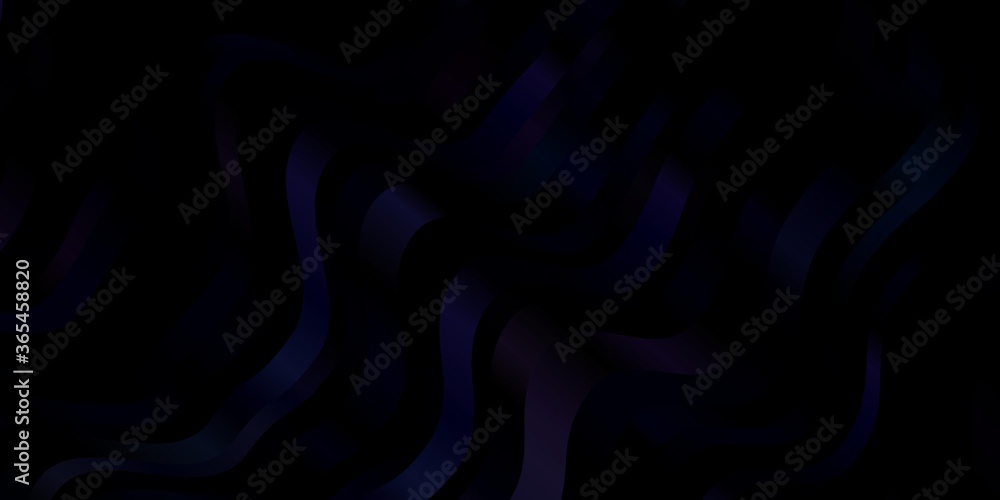 Dark Pink, Blue vector pattern with wry lines. Colorful abstract illustration with gradient curves. Template for your UI design.