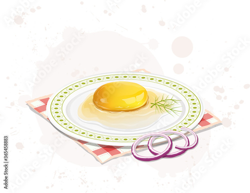 yellow egg yolk vector illustration