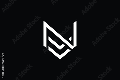 Minimal Innovative Initial VN logo and NV logo. Letter VN NV creative elegant Monogram. Premium Business logo icon. White color on black background photo