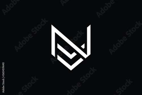 Minimal Innovative Initial VN logo and NV logo. Letter VN NV creative elegant Monogram. Premium Business logo icon. White color on black background