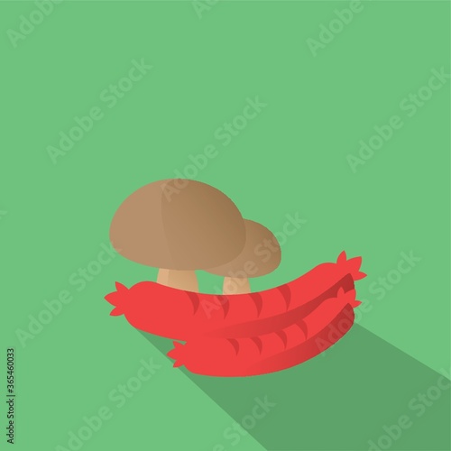 pepperoni sausages and mushrooms