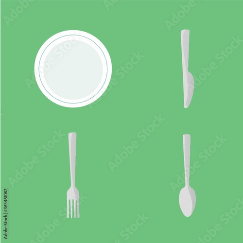 utensils with plate