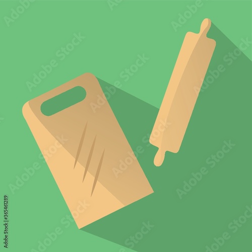 cutting board and rolling pin