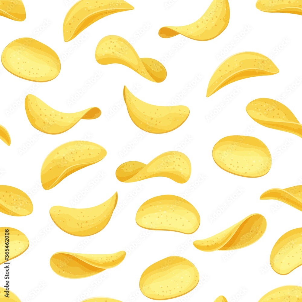 Potato chips seamless pattern Potato chips seamless pattern