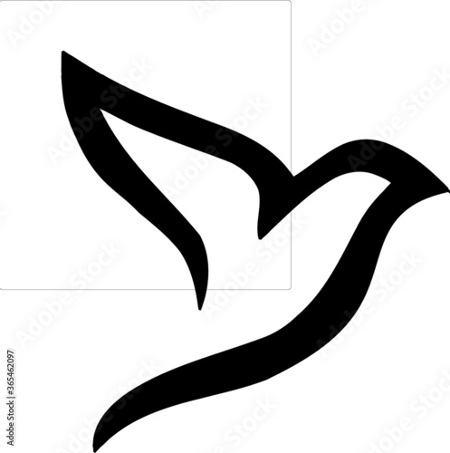 Abstract bird isolated on white background. Abstract design template for brochures, flyers, magazine, business card, branding, banners, headers, book covers, notebooks background.
