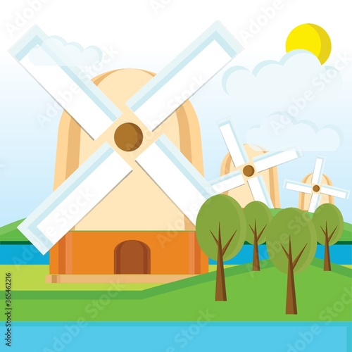 windmills kinderdijk netherlands