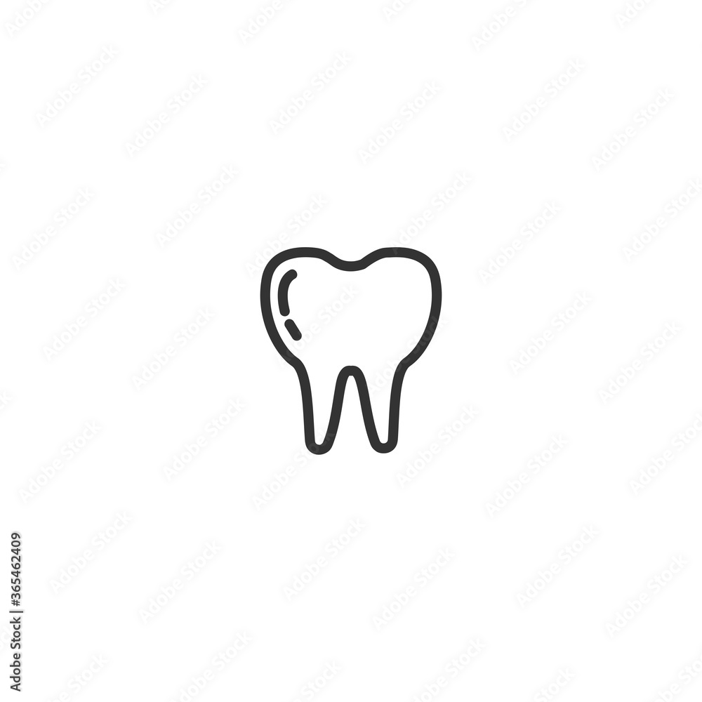 Tooth isolated line icon for web and mobile Tooth isolated line icon for web and mobile