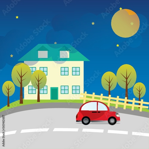 car and a house © captainvector