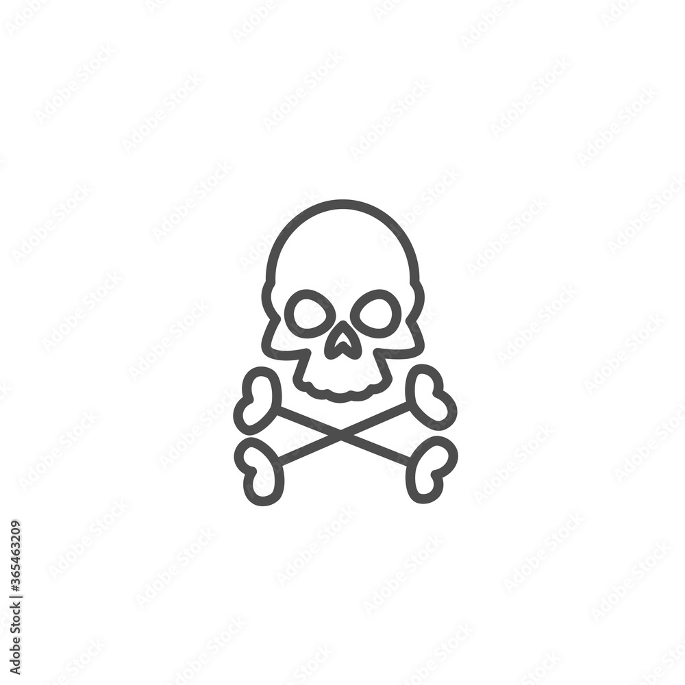 skull isolated line icon for web and mobile skull isolated line icon for web and mobile
