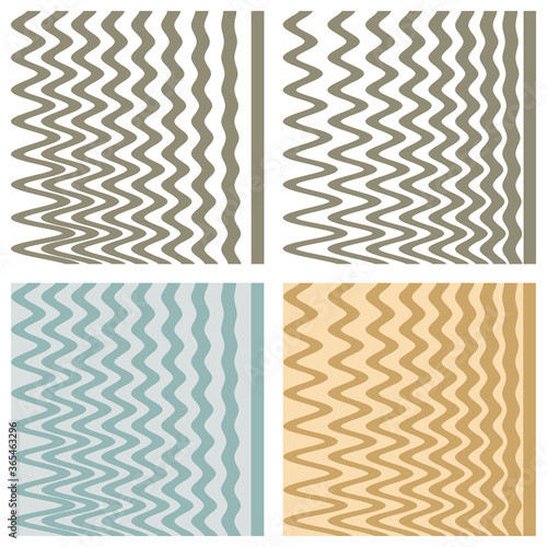 Vector set with rhythmic lines backgrounds.