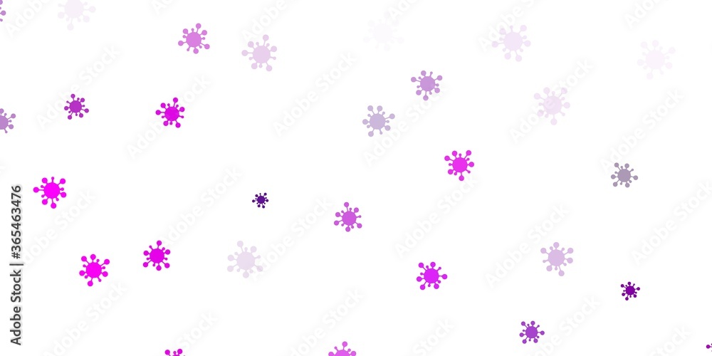 Light purple, pink vector pattern with coronavirus elements. Light purple, pink vector pattern with coronavirus elements.