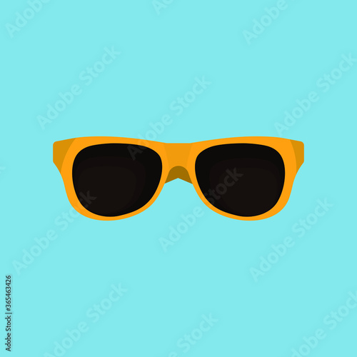 Yellow sunglasses isolated on the white background