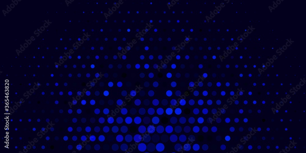 Dark BLUE vector pattern with spheres. Colorful illustration with gradient dots in nature style. Design for your commercials.