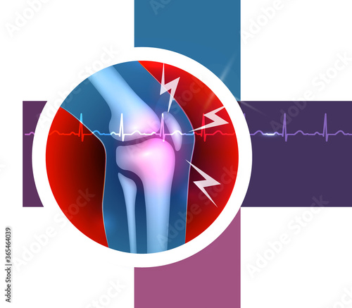 Knee Joint health and healing symbol