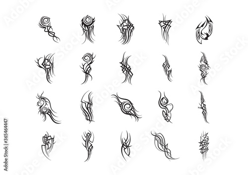 abstract tattoo design set