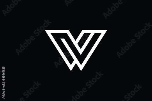 Minimal Innovative Initial WV logo and logo. Letter W LOG AND WW LOGO creative elegant Monogram. Premium Business logo icon. White color on black background