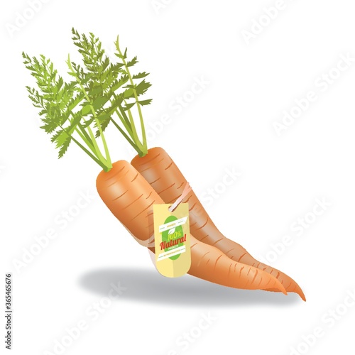 carrots tied up with tag