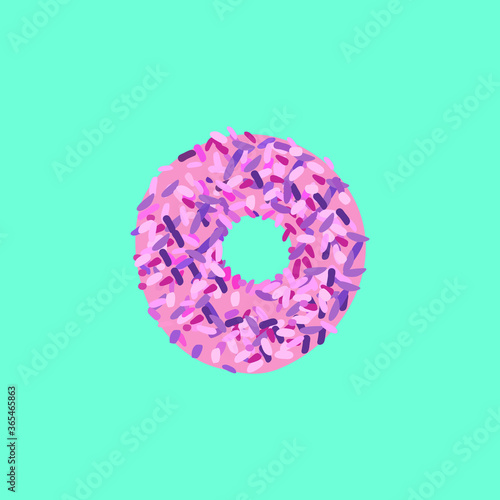 Colourful vector illustration of sweet, tasty donut