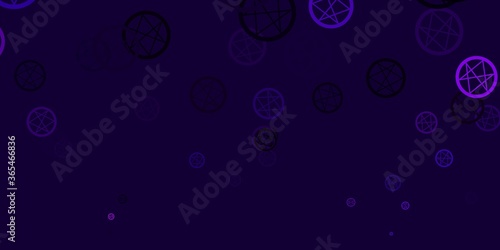 Light Purple  Pink vector template with esoteric signs.