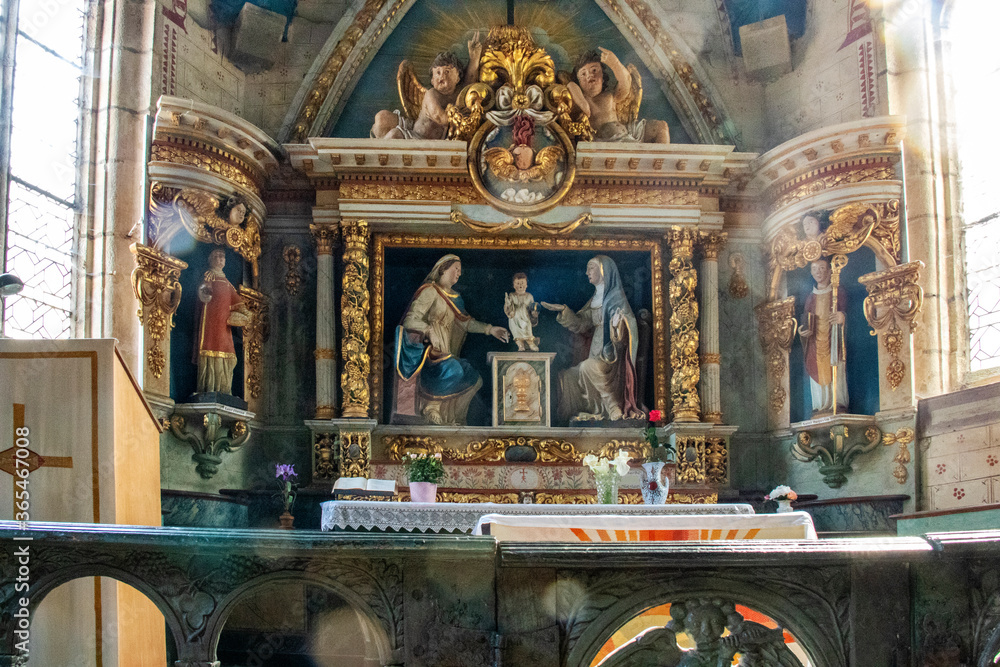 Obraz premium Daoulas. Retable de la chapelle Sainte-Anne. Finistère. Bretagne 
