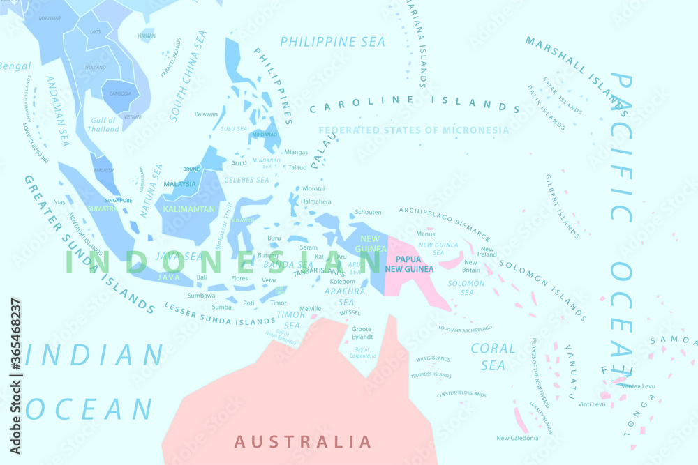 Indonesia Islands map with names Stock Vector | Adobe Stock