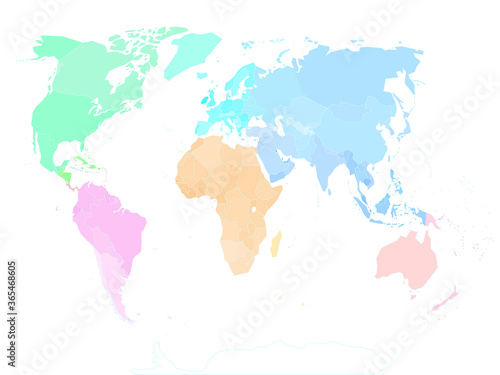 Fototapeta Naklejka Na Ścianę i Meble -  World map continents