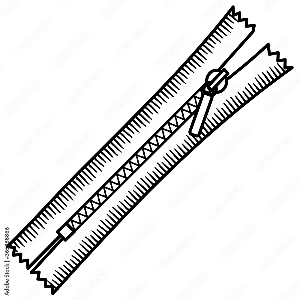 Sewing item monochrome color. Zipper on a white background. An isolated object. Sewing item monochrome color. Zipper on a white background. An isolated object.