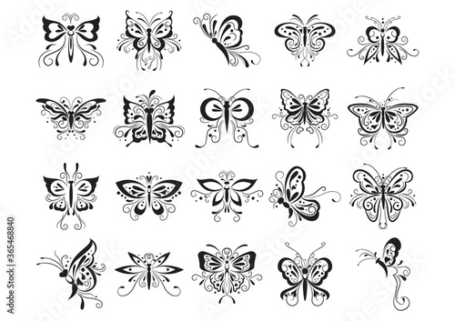 butterfly tattoo set