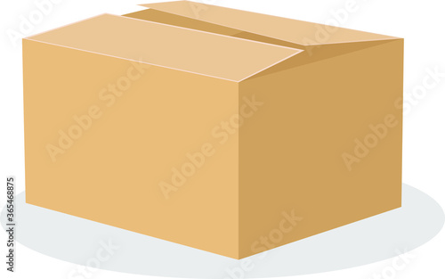 brown cardboard box on a white background. Vector illustration