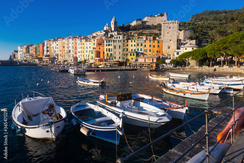 View on Portovenere in the province of La Spezia in Italy outdoors.