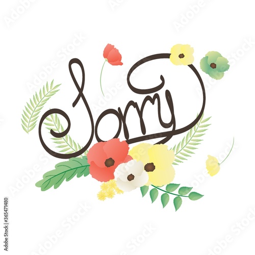 sorry card with flowers