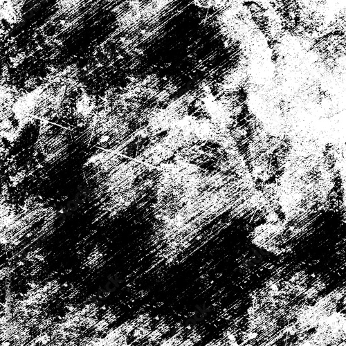 Black and white grunge texture. Vector abstract monochrome background. Old worn surface covered with dirt, scratches, cracks