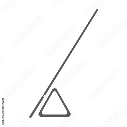 snooker triangle and cue