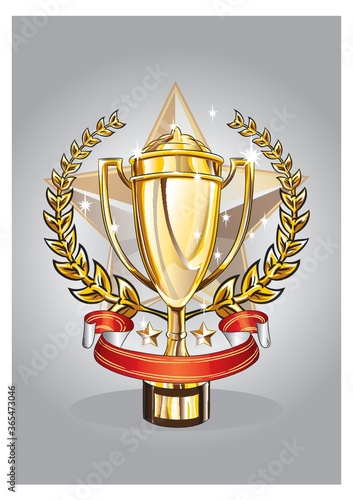 successful golden trophy