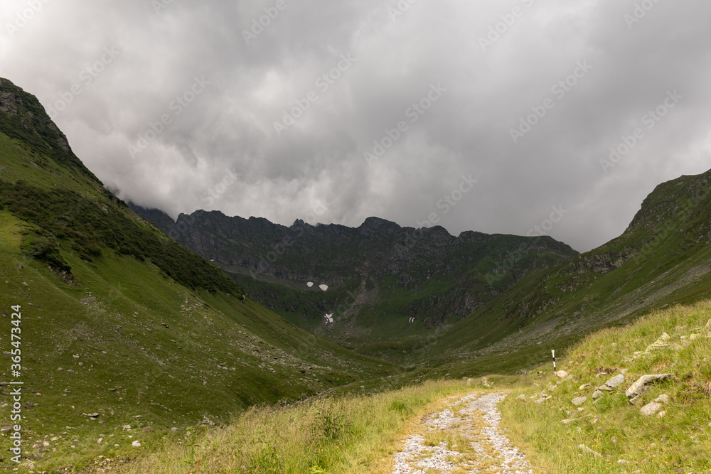 Fototapeta premium Mountain landscape in a cloudy day in spring time