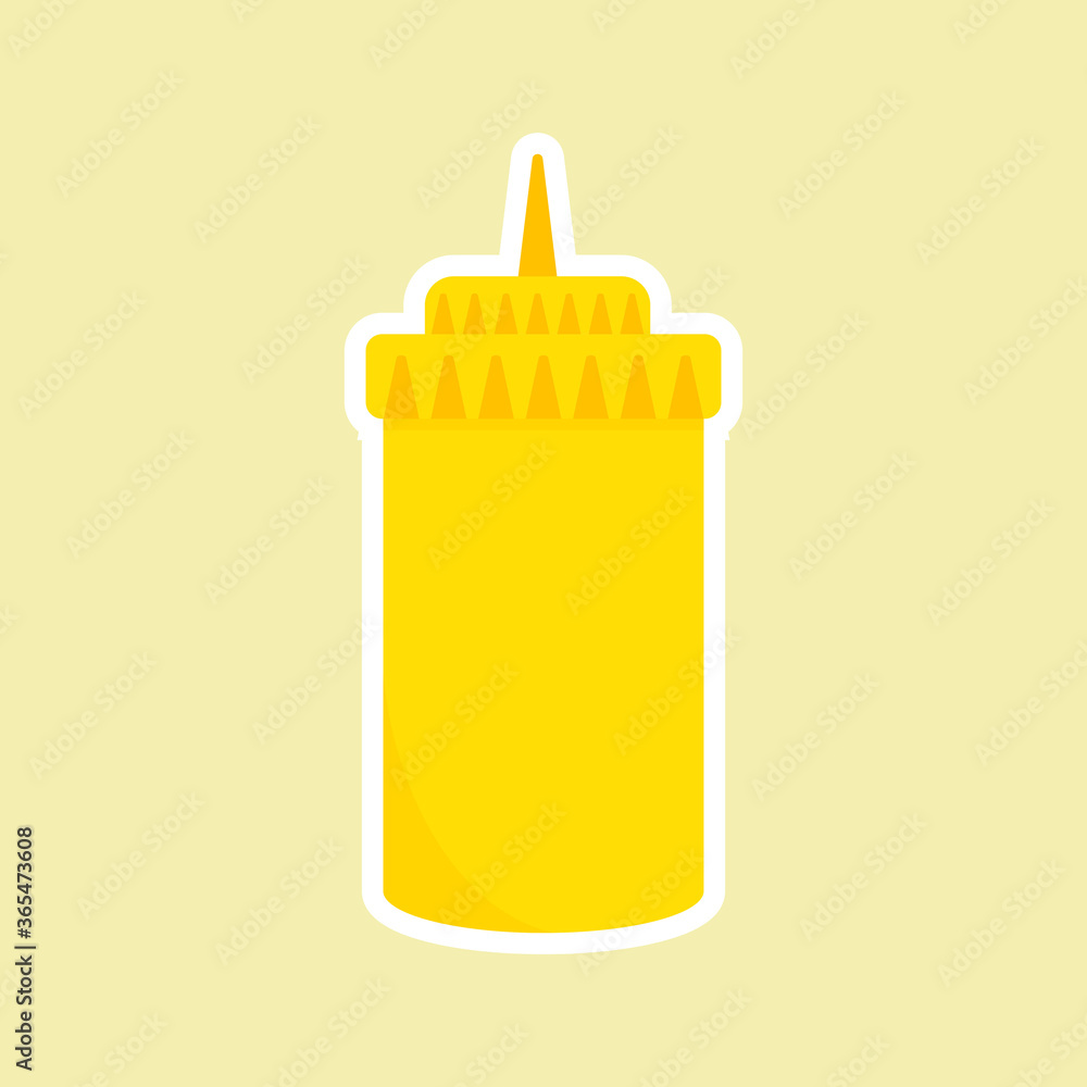 mustard icon. Cartoon mustard in cartoon flat style vector illustration isolated on white background mustard icon. Cartoon mustard in cartoon flat style vector illustration isolated on white background