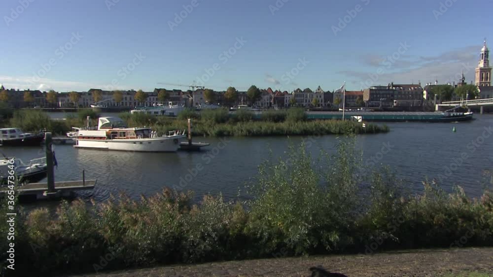 Waterfront city of Kampen Overijssel Netherlands. River IJssel Waterfront city of Kampen Overijssel Netherlands. River IJssel