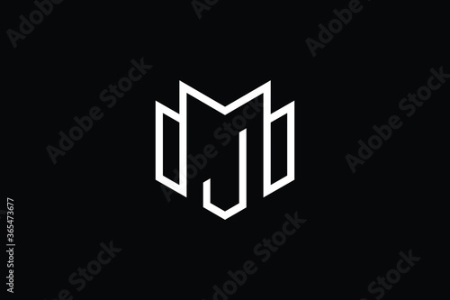 Minimal Innovative Initial MJ logo and JM logo. Letter MJ JM creative elegant Monogram. Premium Business logo icon. White color on black background
