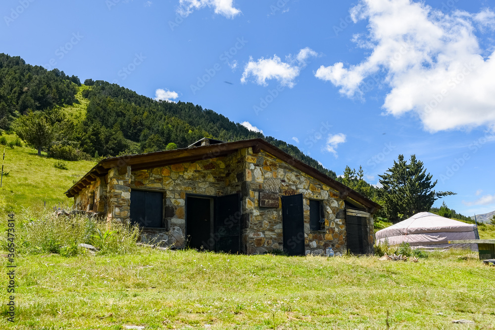 Shlter in Andorra, Refugi de RIba Escorjada in El Tarter on Summer Shlter in Andorra, Refugi de RIba Escorjada in El Tarter on Summer