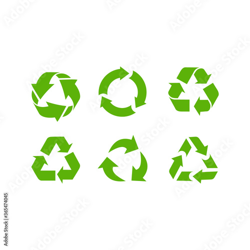 Green recycle icon symbol vector